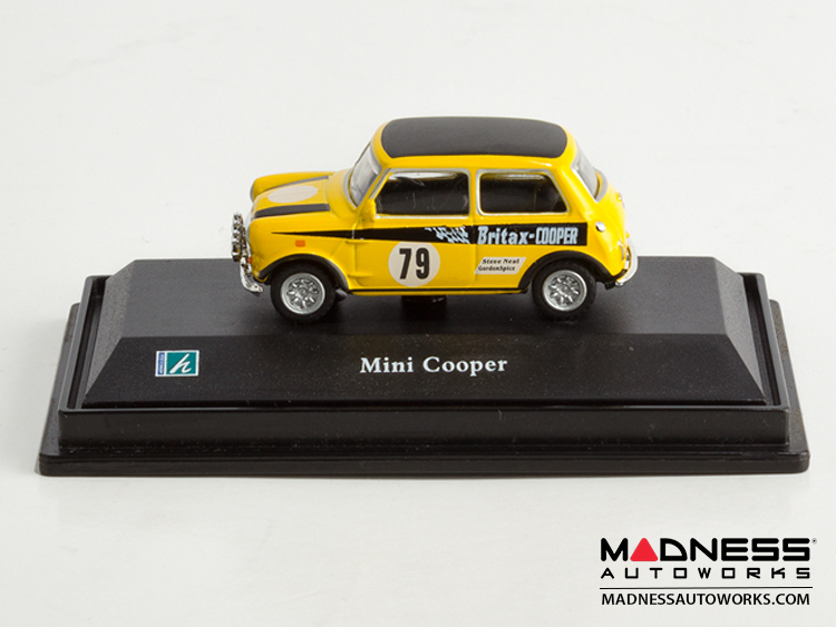 Hongwell Cararama Mini Cooper- 1/72 Scale Diecast Model Car - Yellow W/ Black 